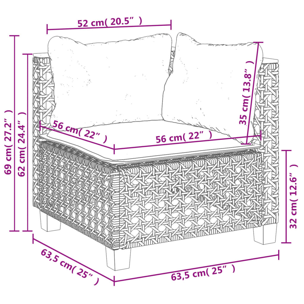 Salon De Jardin Avec Coussins 8 Pcs Résine Tressée