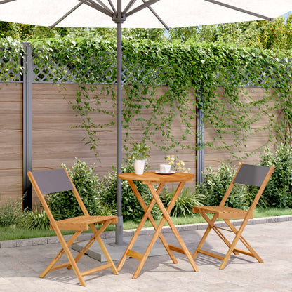 Ensemble À Manger De Jardin 5 Pcs Tissu Et Bois Massif