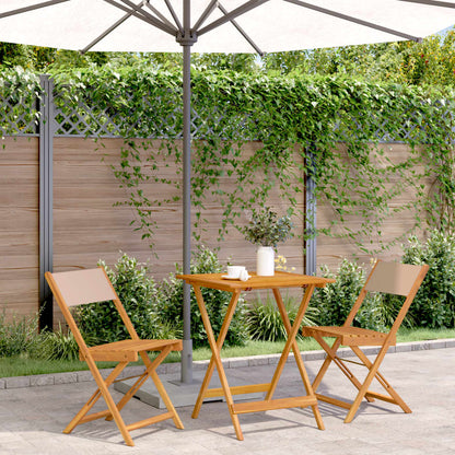 Ensemble À Manger De Jardin 5 Pcs Tissu Et Bois Massif
