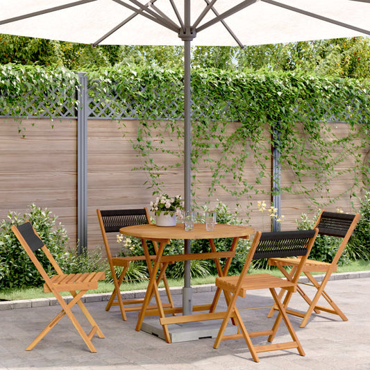 Ensemble À Manger De Jardin 5Pcs Polypropylène Bois Massif