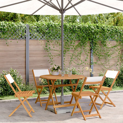 Ensemble À Manger De Jardin 5 Pcs Tissu Et Bois Massif