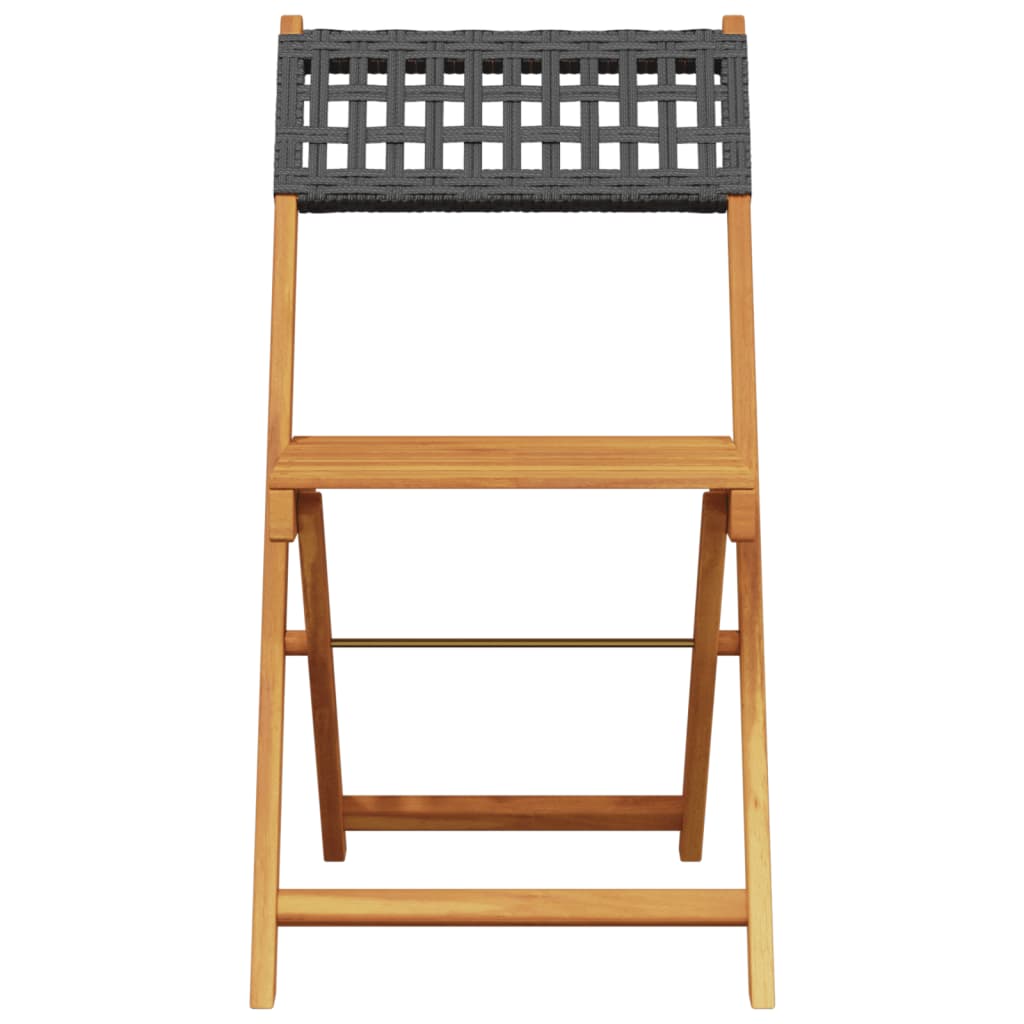 Ensemble À Manger De Jardin 5 Pcs Résine Tressée Et Bois Massif