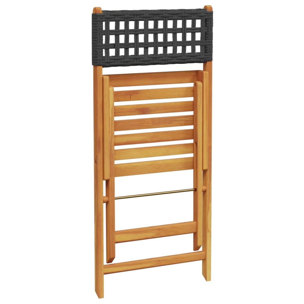 Ensemble À Manger De Jardin 5 Pcs Résine Tressée Et Bois Massif