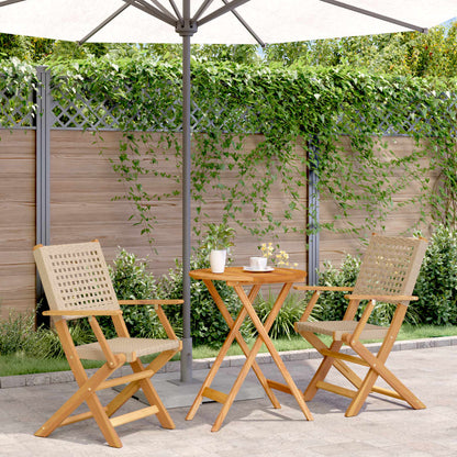 Ensemble À Manger De Jardin 5 Pcs Résine Tressée Et Bois Massif