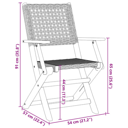 Ensemble À Manger De Jardin 5 Pcs Résine Tressée Et Bois Massif