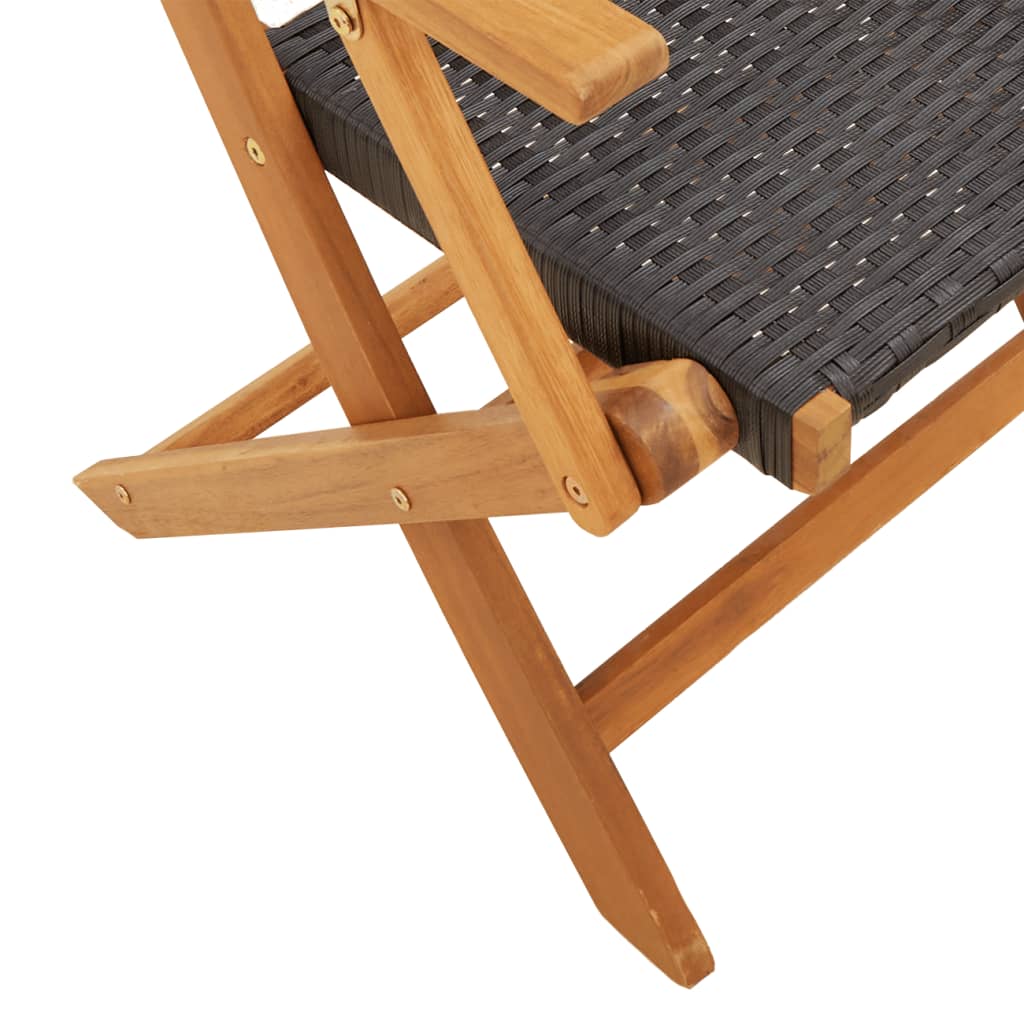 Ensemble À Manger De Jardin 5 Pcs Résine Tressée Et Bois Massif
