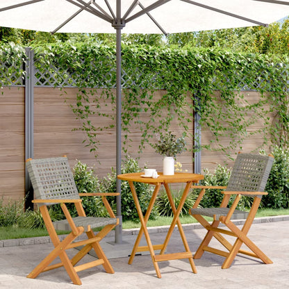 Ensemble À Manger De Jardin 5 Pcs Résine Tressée Et Bois Massif