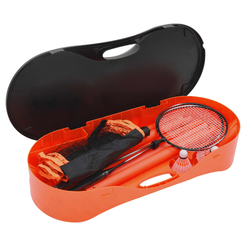 Set De Badminton Avec 2 Raquettes, Filet Et Coffret Rangement