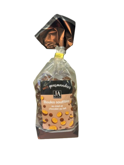 Boules soufflée au miel et chocolat au lait